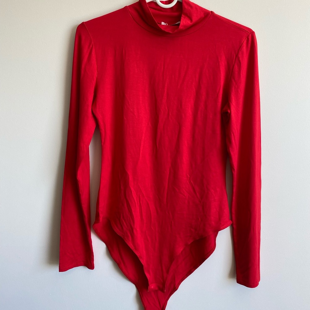 Red Long Sleeved Bodysuit, Size: L